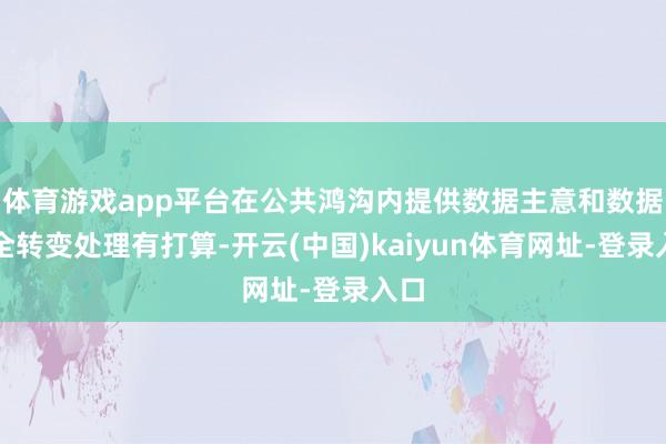 体育游戏app平台在公共鸿沟内提供数据主意和数据安全转变处理有打算-开云(中国)kaiyun体育网址-登录入口