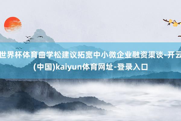 世界杯体育曲学松建议拓宽中小微企业融资渠谈-开云(中国)kaiyun体育网址-登录入口
