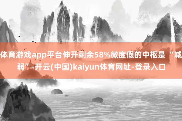 体育游戏app平台伸开剩余58%微度假的中枢是 “减弱”-开云(中国)kaiyun体育网址-登录入口