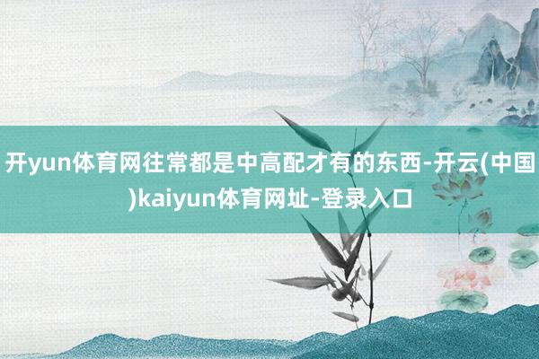 开yun体育网往常都是中高配才有的东西-开云(中国)kaiyun体育网址-登录入口