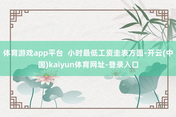 体育游戏app平台 小时最低工资圭表方面-开云(中国)kaiyun体育网址-登录入口