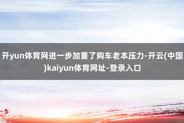 开yun体育网进一步加重了购车老本压力-开云(中国)kaiyun体育网址-登录入口