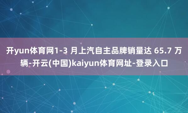 开yun体育网1-3 月上汽自主品牌销量达 65.7 万辆-
