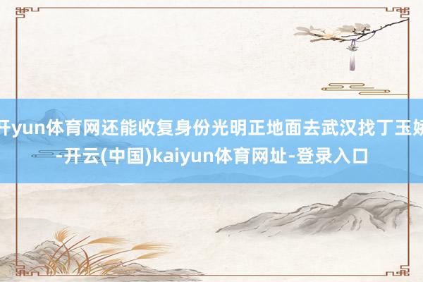 开yun体育网还能收复身份光明正地面去武汉找丁玉娇-开云(中