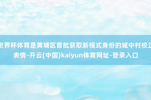 世界杯体育是黄埔区首批获取新模式身份的城中村校正表情-开云(