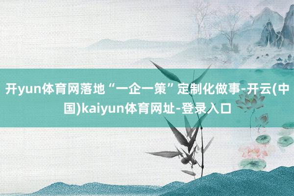 开yun体育网落地“一企一策”定制化做事-开云(中国)kai