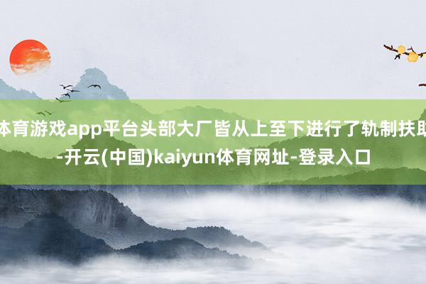 体育游戏app平台头部大厂皆从上至下进行了轨制扶助-开云(中