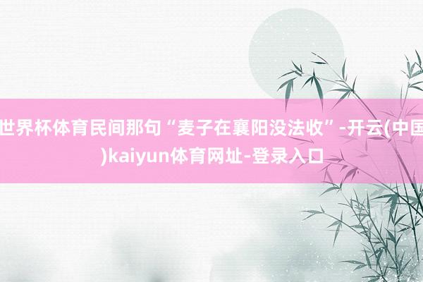 世界杯体育民间那句“麦子在襄阳没法收”-开云(中国)kaiy