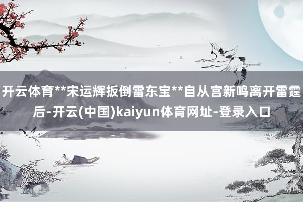 开云体育**宋运辉扳倒雷东宝**自从宫新鸣离开雷霆后-开云(