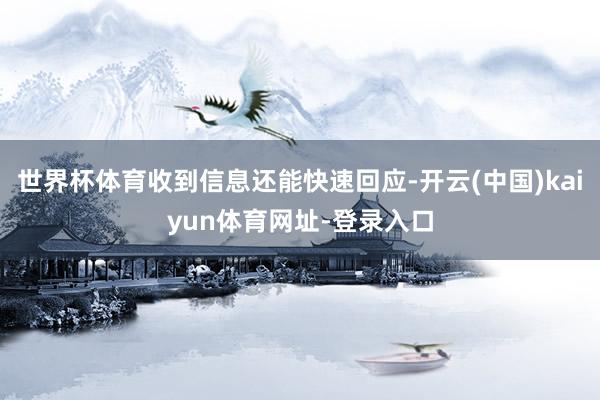 世界杯体育收到信息还能快速回应-开云(中国)kaiyun体育网址-登录入口