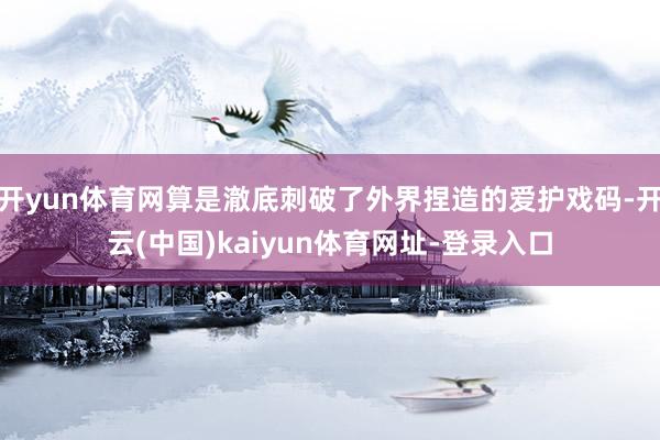 开yun体育网算是澈底刺破了外界捏造的爱护戏码-开云(中国)